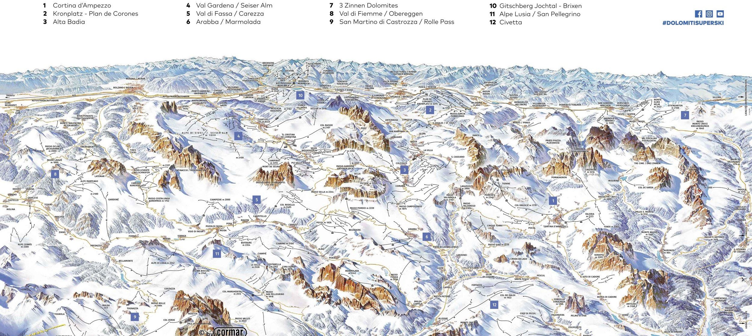 Pistenplan Skisafari Valmorel, FRankreich, Grande Domain
